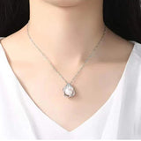 925 Silver Pearl Pendant Necklace & Shell Earrings Set