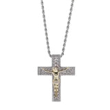 Vintage Micro Pave CZ Hiphop Jesus Cross Pendant Necklace for Men