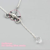 925 Silver Dragonfly Necklace for Women Jewelry