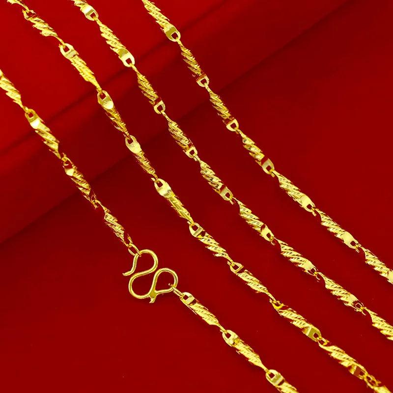 18K 6N Smooth Flower Olive Bead Necklace Wedding Jewelry