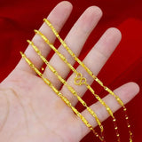 18K 6N Smooth Flower Olive Bead Necklace Wedding Jewelry