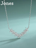 925 Sterling Silver Necklace Female Sweet Seven Lucky Plum Niche Smiley Face