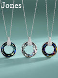 Halloween Crystal Necklace S925 Sterling Silver Wheel of Fortune Jewelry
