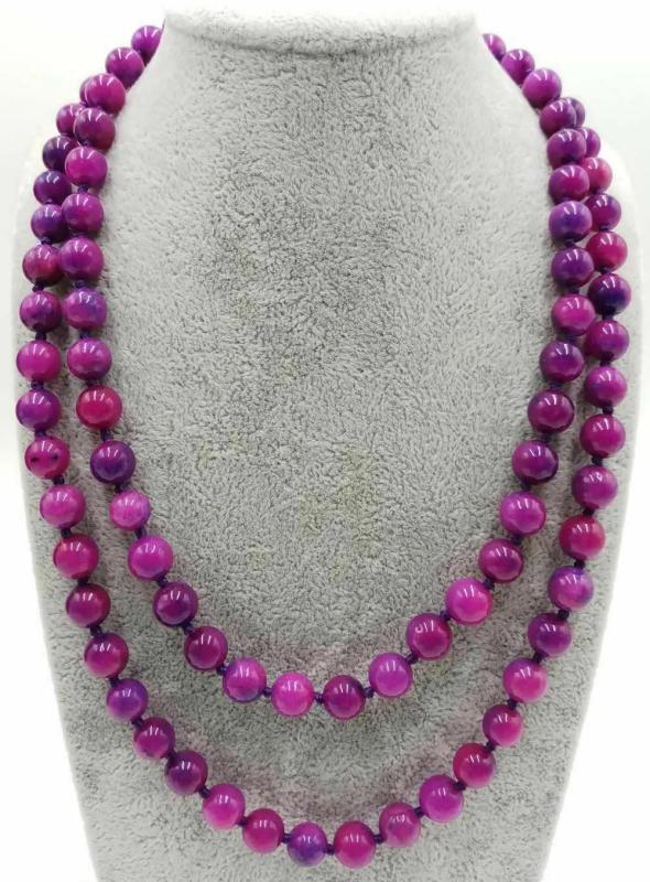 Natural Purple Sugilite Round Beads Necklace 32 Inches