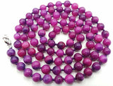 Natural Purple Sugilite Round Beads Necklace 32 Inches
