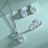 S925 Heart Of The Ocean Gemstone 3-Piece Jewelry Set