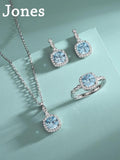S925 Heart Of The Ocean Gemstone 3-Piece Jewelry Set