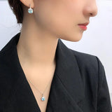 S925 Heart Of The Ocean Gemstone 3-Piece Jewelry Set