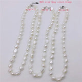 Baroque Freshwater Pearl Necklace with 925 Sterling Silver Clasp