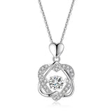 925 Silver 0.5ct VVS1 Moissanite Heart Necklace Plated Pass Diamond Tester