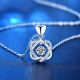 925 Silver 0.5ct VVS1 Moissanite Heart Necklace Plated Pass Diamond Tester