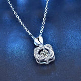 925 Silver 0.5ct VVS1 Moissanite Heart Necklace Plated Pass Diamond Tester