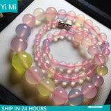 Multicoloured Chalcedony Pyramid Chain Taiwan Jade Green Chalcedony