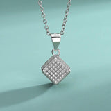 Square S925 Sterling Silver Necklace Set for Women