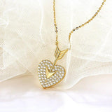 Malanda 925 Silver Heart Zircon Pendant Necklace For Women Wedding Jewelry