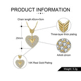Malanda 925 Silver Heart Zircon Pendant Necklace For Women Wedding Jewelry