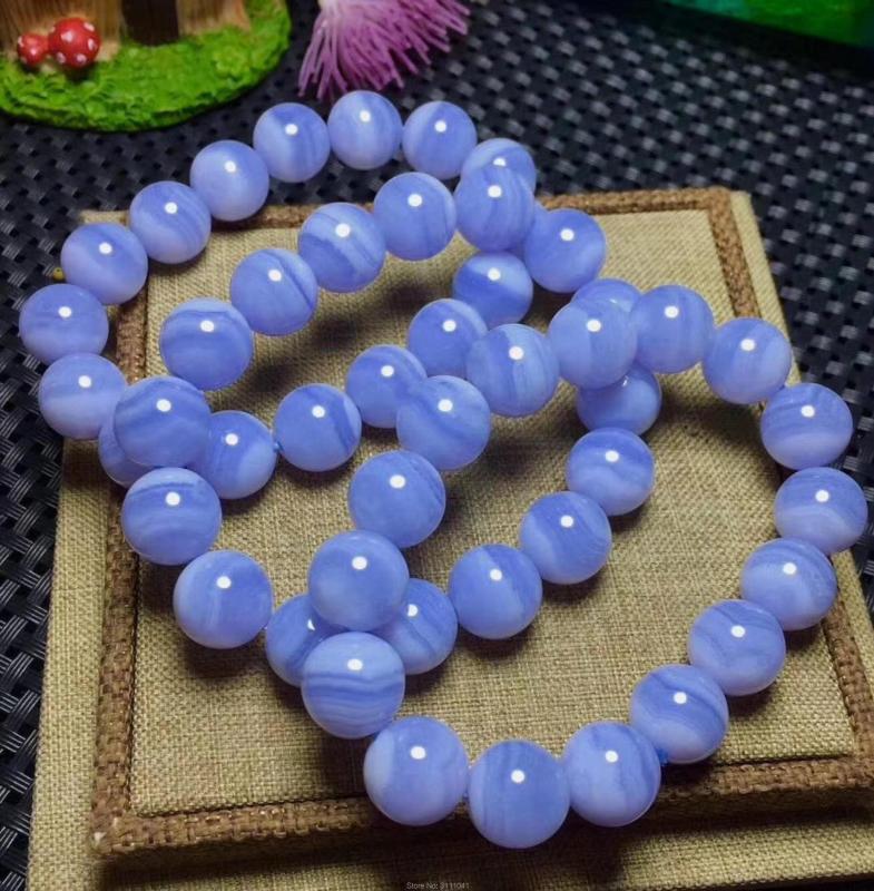 8-12mm Veins Agate Round Bead Bracelet 8inch