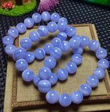 8-12mm Veins Agate Round Bead Bracelet 8inch