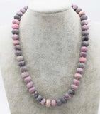 Pink Rhodonite Roundel Necklace 18 inch