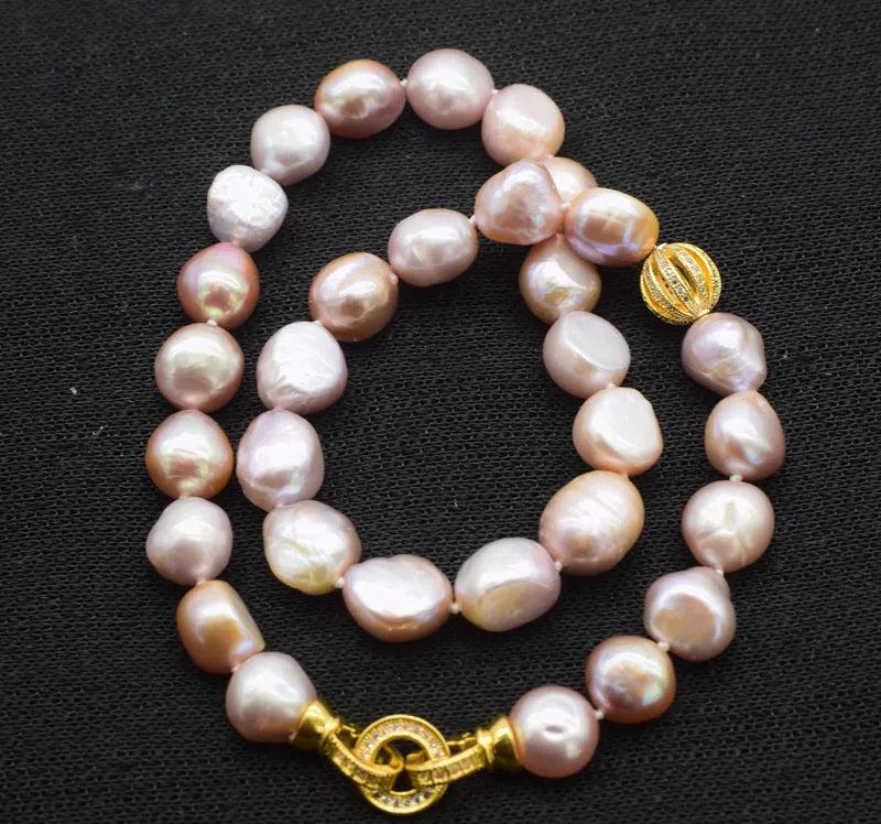 Purple Baroque 10-13mm Freshwater Pearl Necklace 18 inch