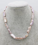 Freshwater Pearl Purple Biwa Reborn Keshi 20-25mm Baroque Necklace