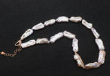 Freshwater Pearl Purple Biwa Reborn Keshi 20-25mm Baroque Necklace