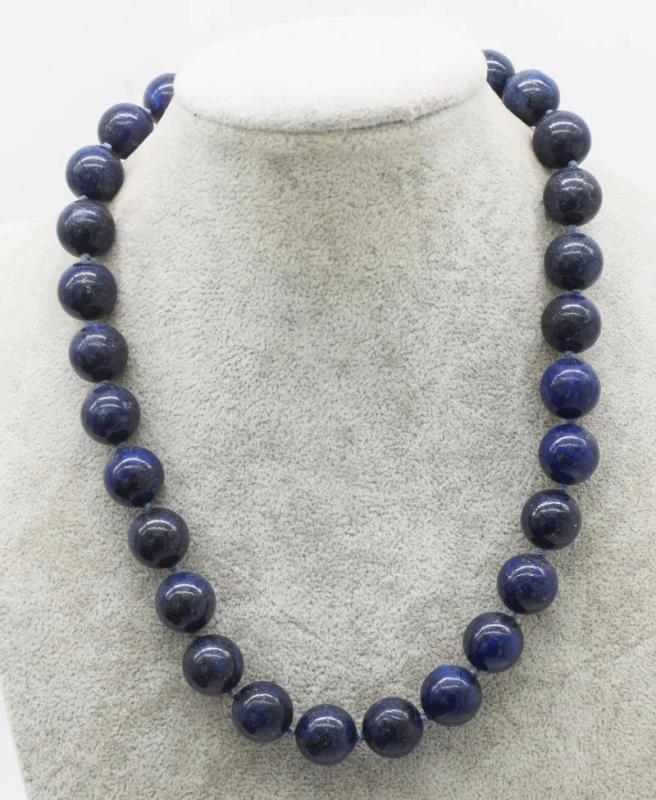 Lapis Lazuli Round 14mm Necklace 18-inch Beads Nature