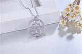 925 Sterling Silver Flower Necklace Pendant with High SONA Diamond