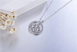 925 Sterling Silver Flower Necklace Pendant with High SONA Diamond