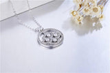 925 Sterling Silver Flower Necklace Pendant with High SONA Diamond