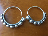 Ethnic Miao Tibet Silver Circle Dangle Earrings T052