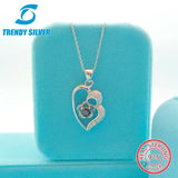 Micro Inlaid Zircon 925 Sterling Silver Full Diamond Pendant Necklace