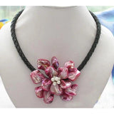Pink Shell Flower Necklace, Wedding Birthday Lady Gift