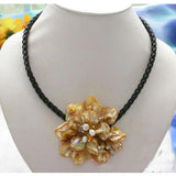 Yellow Shell Flower Necklace, Wedding Birthday Chirstmas Gift