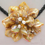 Yellow Shell Flower Necklace, Wedding Birthday Chirstmas Gift