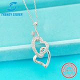 Zircon 925 Silver Pendant Necklace Light Collarbone Necklace