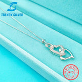 Zircon 925 Silver Pendant Necklace Light Collarbone Necklace