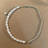 Pearl Necklace Rice Baroque Freshwater Pearls Jewelry Women Gift