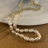 Pearl Necklace Rice Baroque Freshwater Pearls Jewelry Women Gift