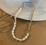 Pearl Necklace Rice Baroque Freshwater Pearls Jewelry Women Gift