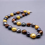 MultiColor Natural Baroque Freshwater Pearl Necklace