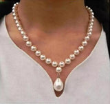 Bright Natural South Sea Shell Pearl Necklace