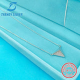 Zircon 925 Silver Pyramid Pendant Necklace Small Gift