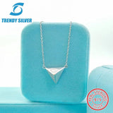 Zircon 925 Silver Pyramid Pendant Necklace Small Gift