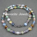 Baroque Freshwater Pearl Necklace 18in AA Silver Beads