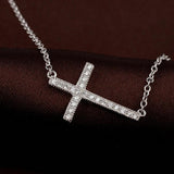 925 Silver Cross Pendant Necklace for Women P083