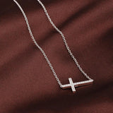 925 Silver Cross Pendant Necklace for Women P083