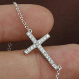 925 Silver Cross Pendant Necklace for Women P083