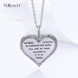 925 Sterling Silver Father's Love Heart Necklace Pendant