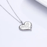 925 Sterling Silver Father's Love Heart Necklace Pendant